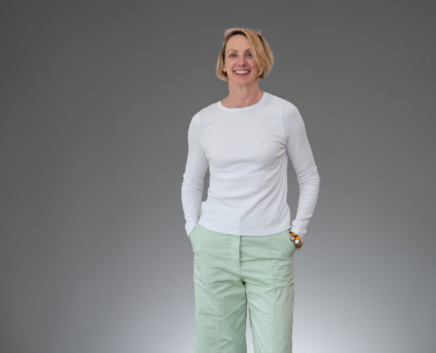Revel - Long Sleeve Rib Crew in black or white