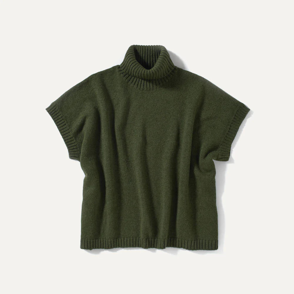 Labo Art- Wool Turtleneck Vest in Grafite