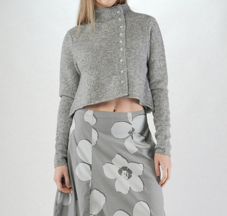Rundholz Black Label - Cropped Button Sweater in Red or Grey