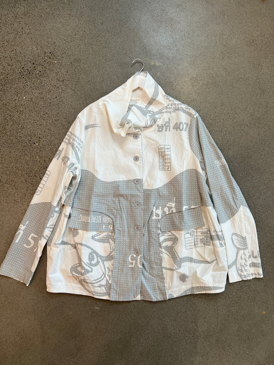 Rundholz Black Label - Mock Neck Jacket in Grey Print