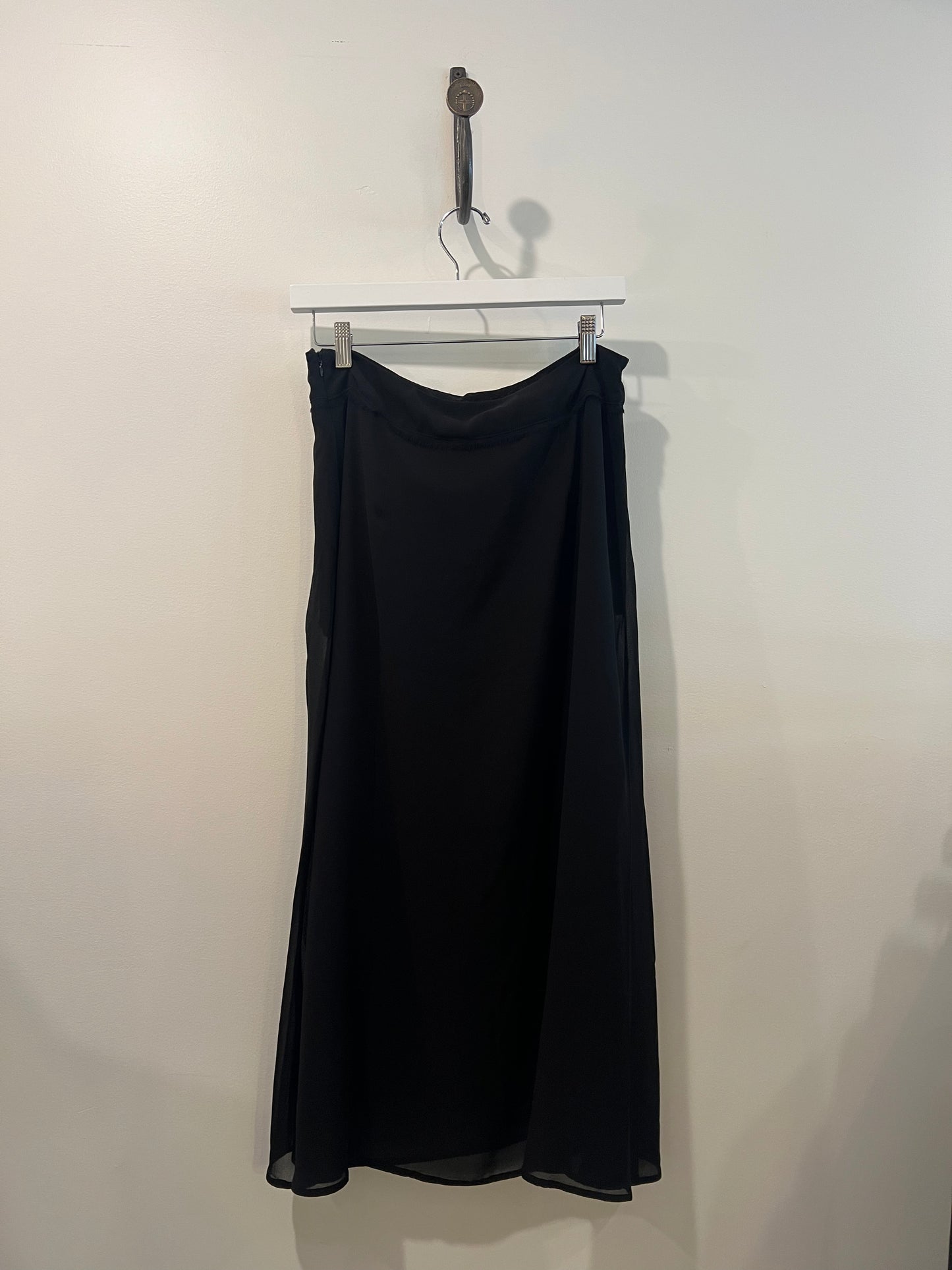 Kristensen Du Nord - Silk Georgette Pin-Tuck Skirt in Black(L)