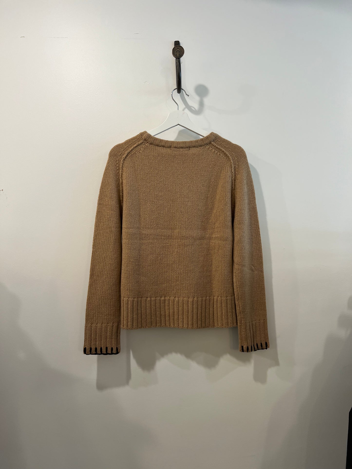 Kristensen Du Nord - Two Toned Crewneck Sweater in Dark Camel