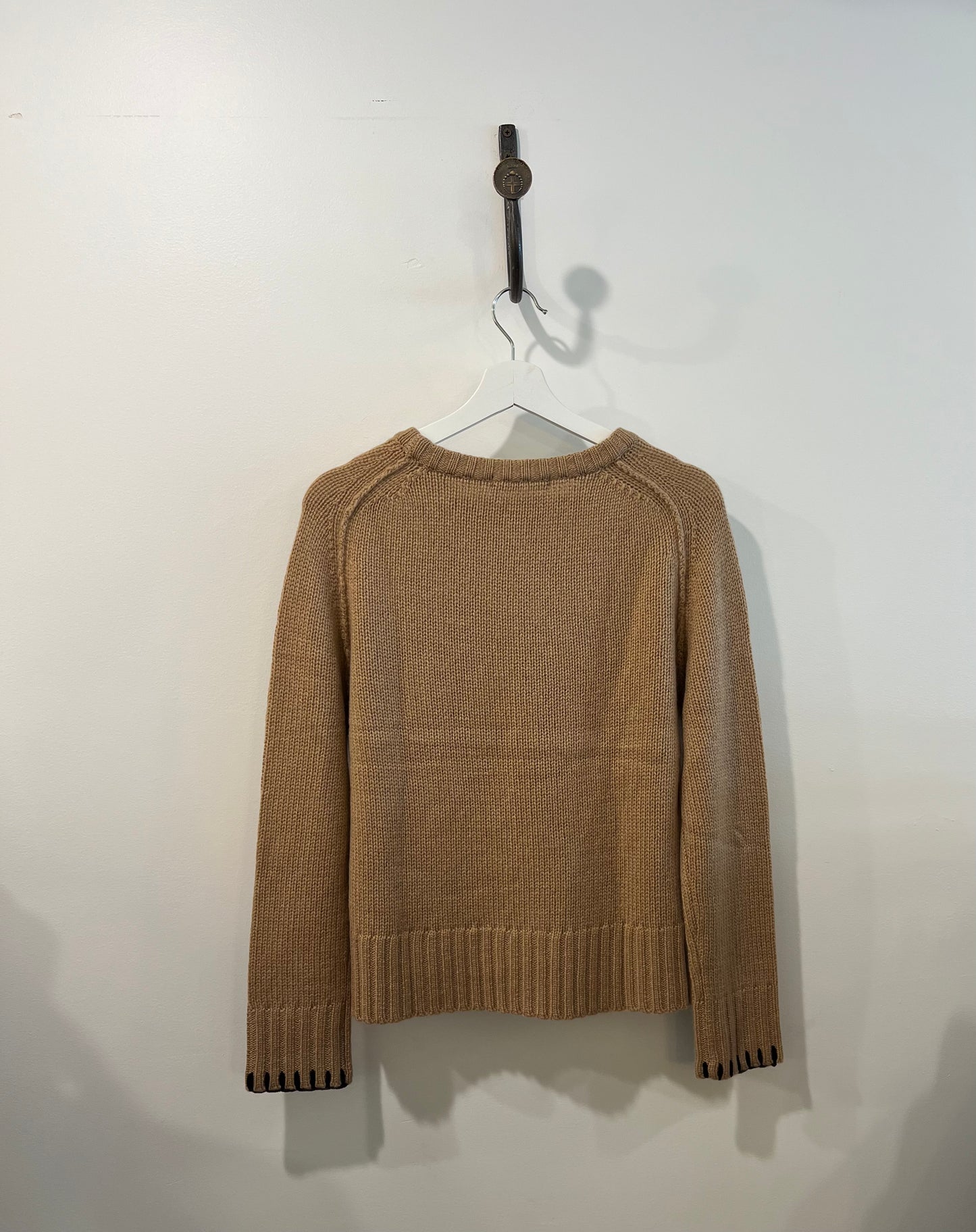 Kristensen Du Nord - Two Toned Crewneck Sweater in Dark Camel