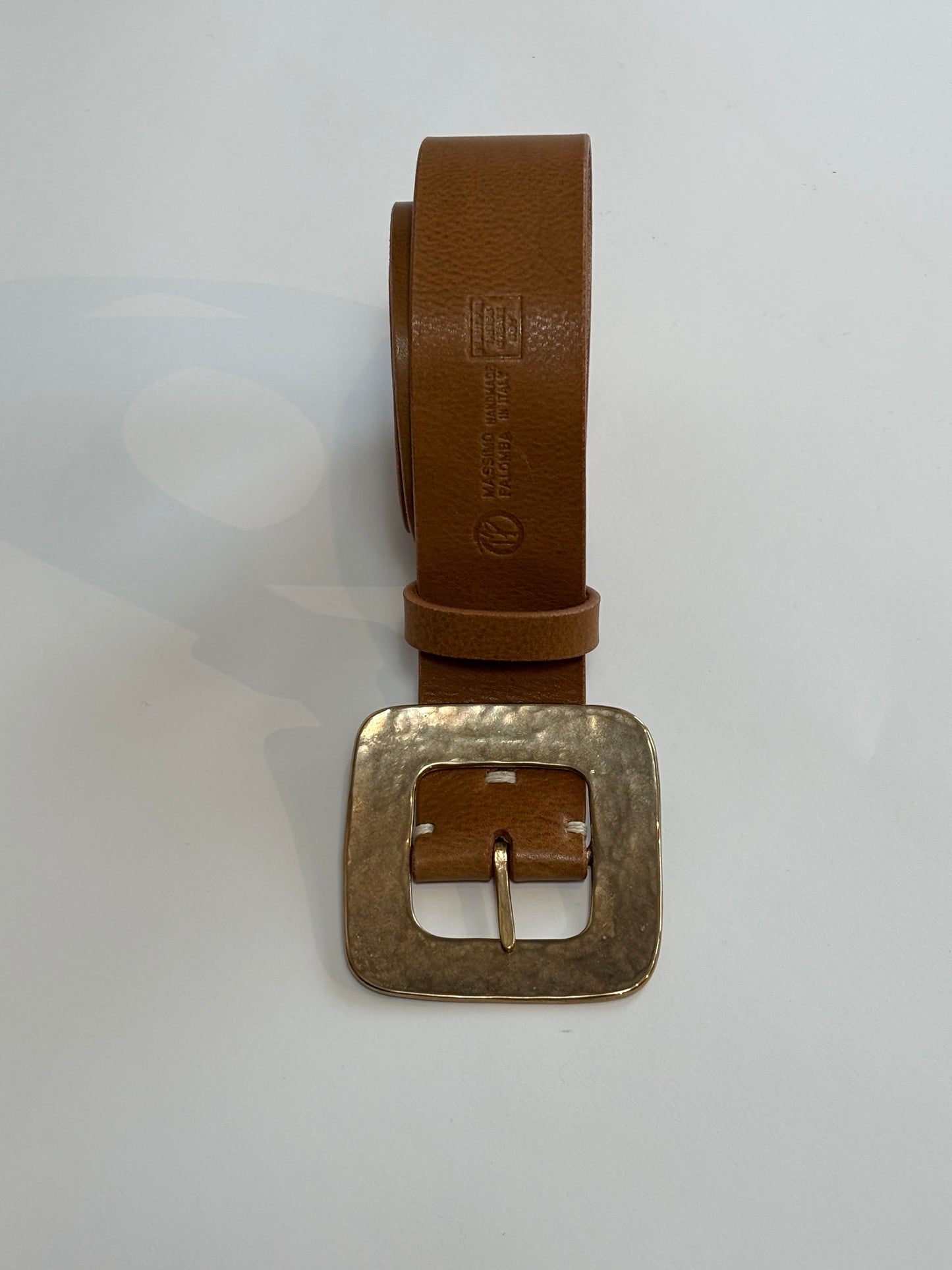 Massinmo Palomba - Square Buckle Belt in Tabac