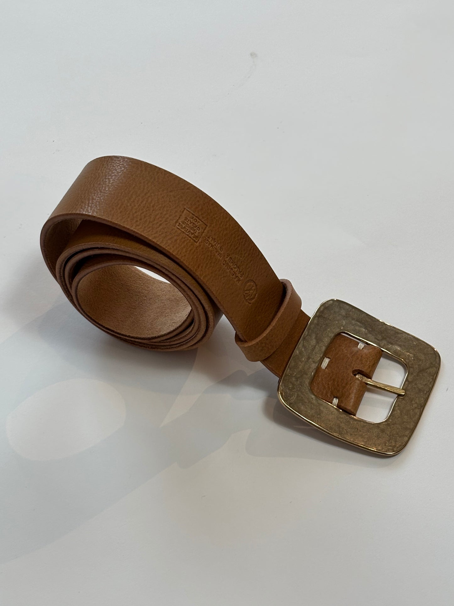 Massinmo Palomba - Square Buckle Belt in Tabac
