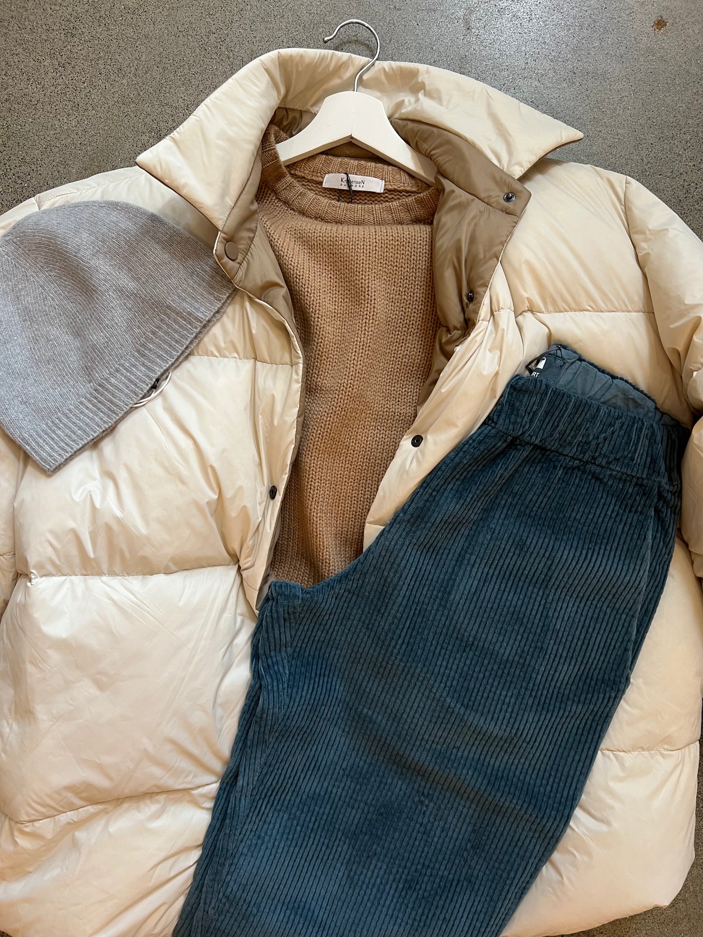 Kristensen Du Nord - Two Toned Crewneck Sweater in Dark Camel