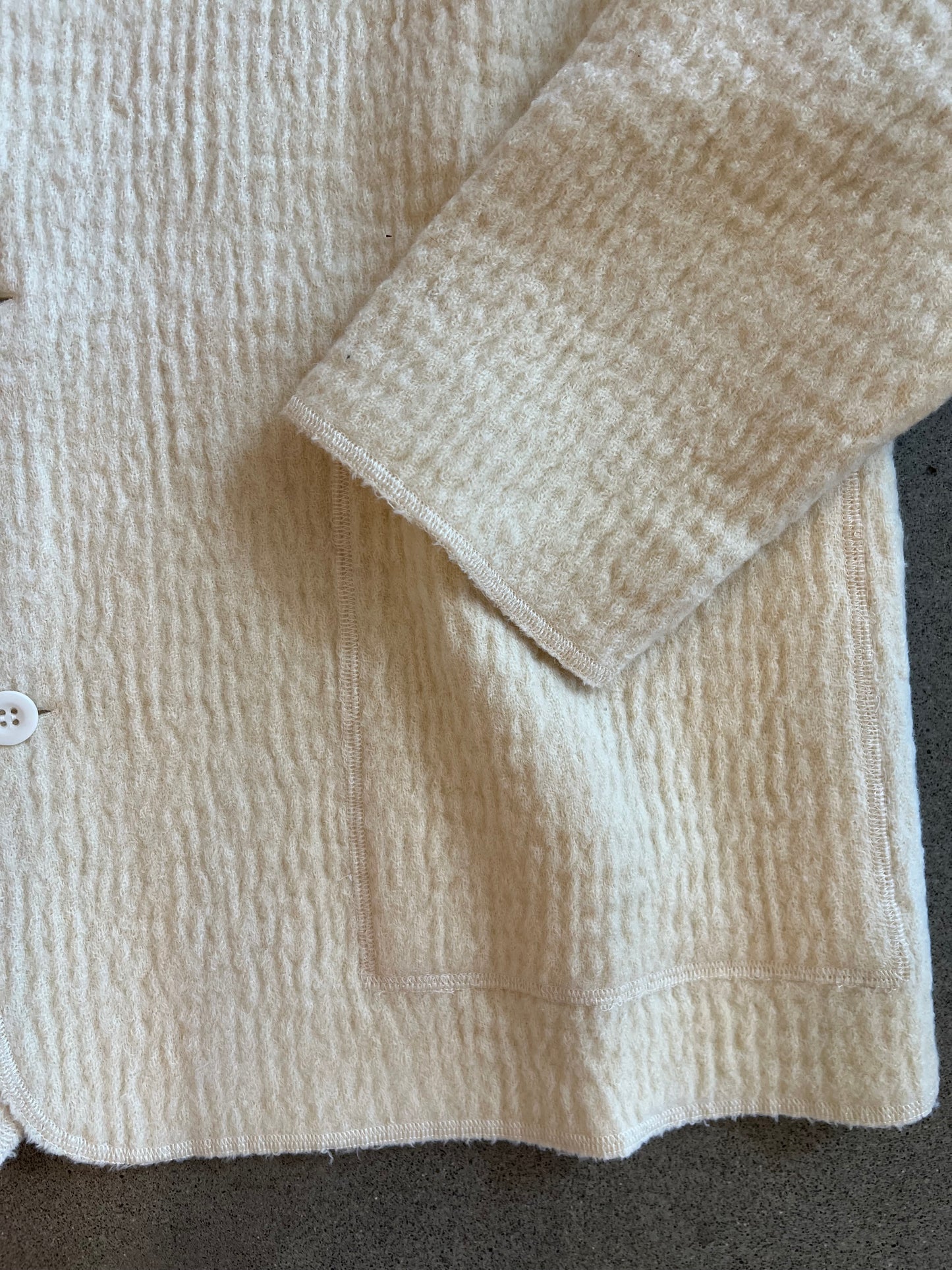 Labo Art - Ribbed Wool Jacket in Cream