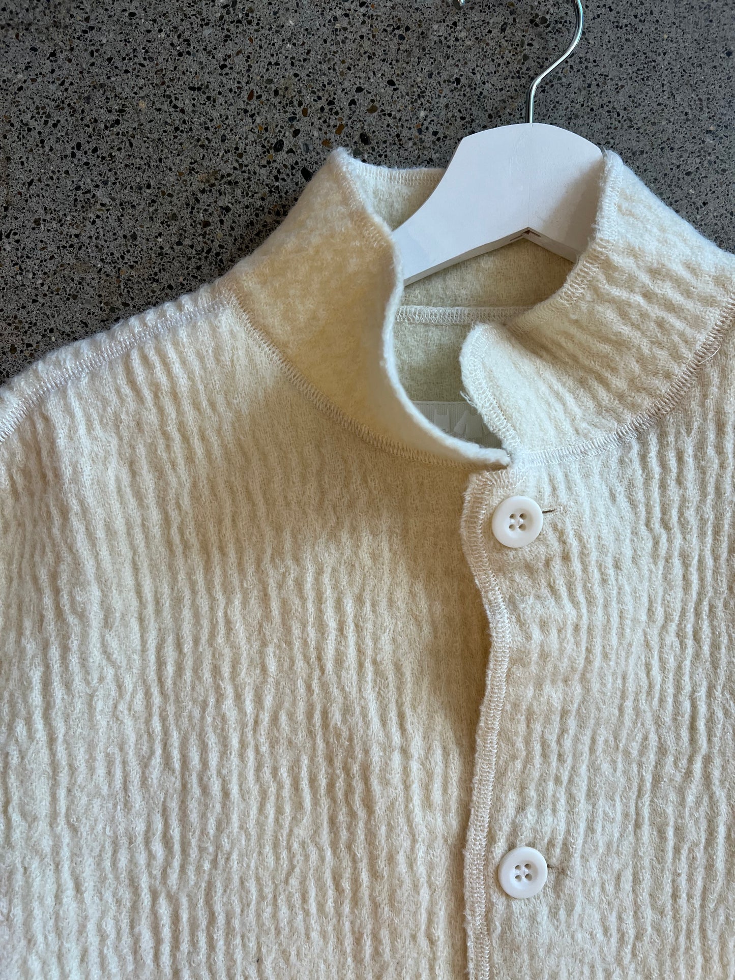 Labo Art - Ribbed Wool Jacket in Cream