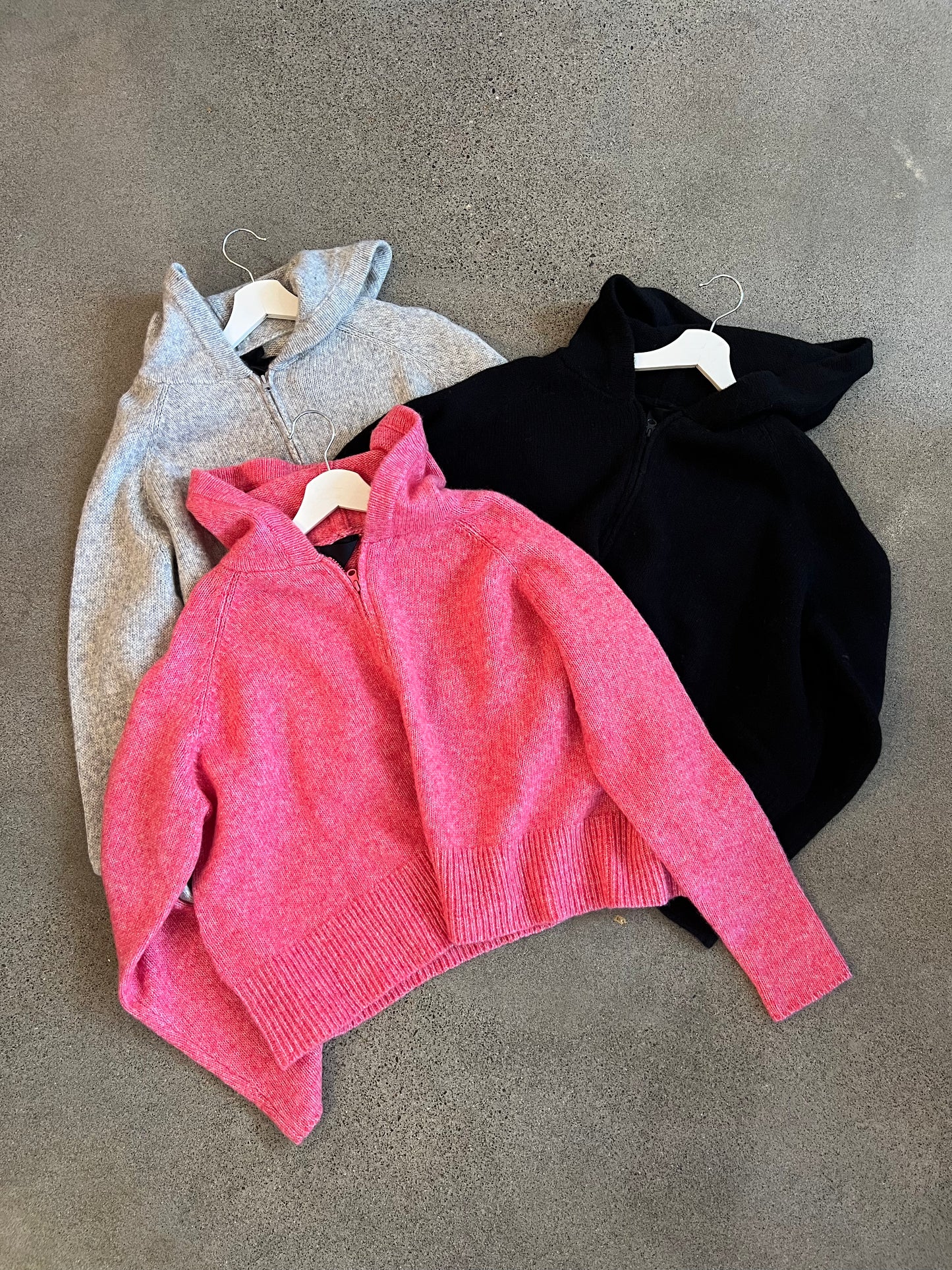 Rundholz Black Label - Zippered Sweater Jacket in Black, Grey, or Lotus