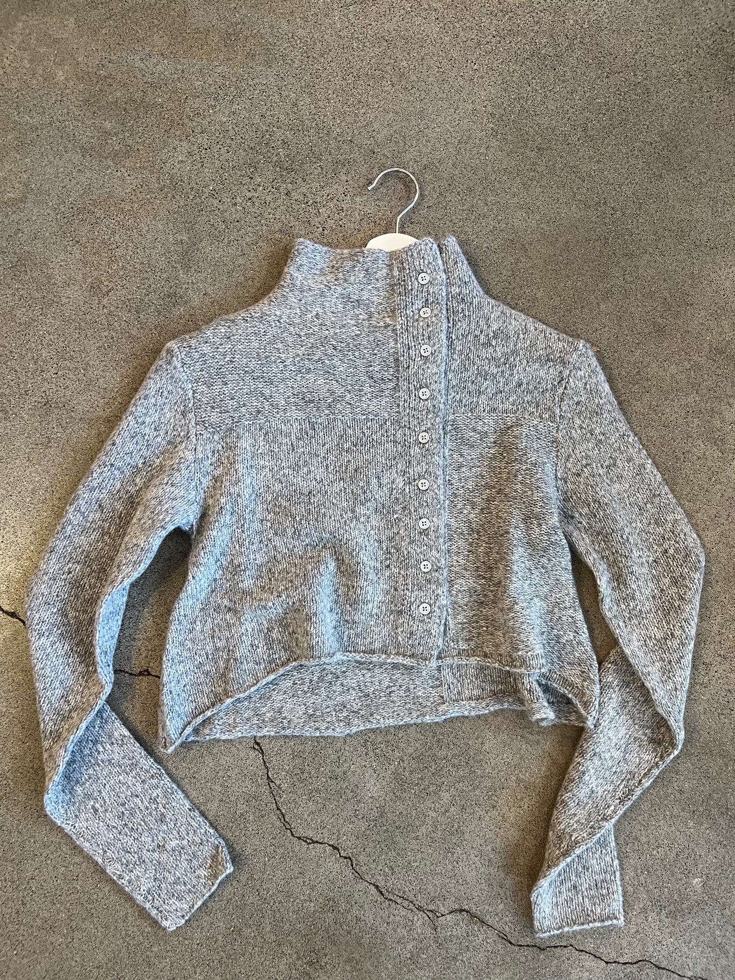 Rundholz Black Label - Cropped Button Sweater in Red or Grey