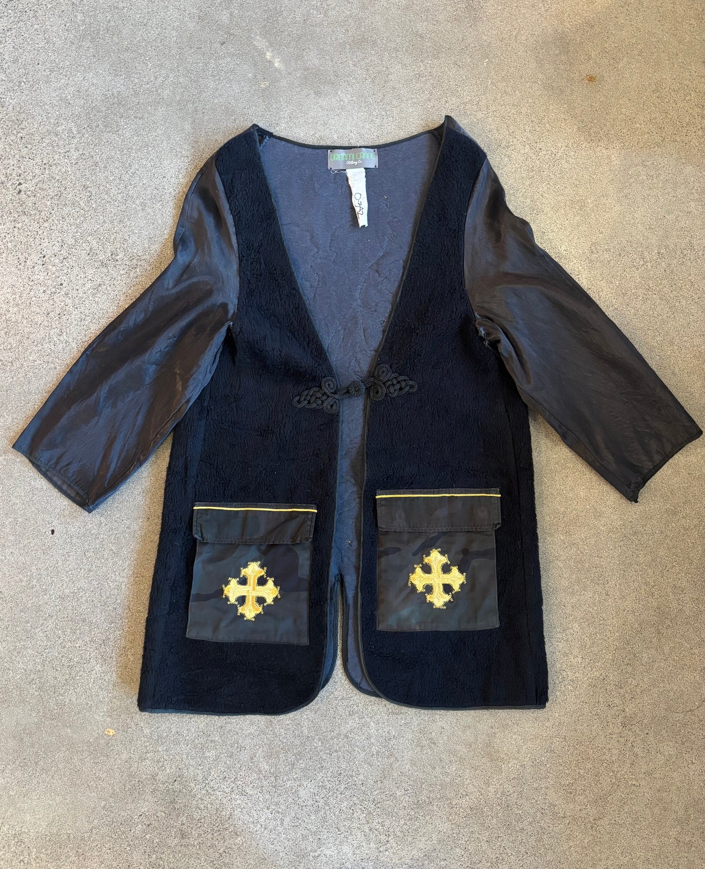 Origami Crane - Gold Peacock Liner Sherpa Coat