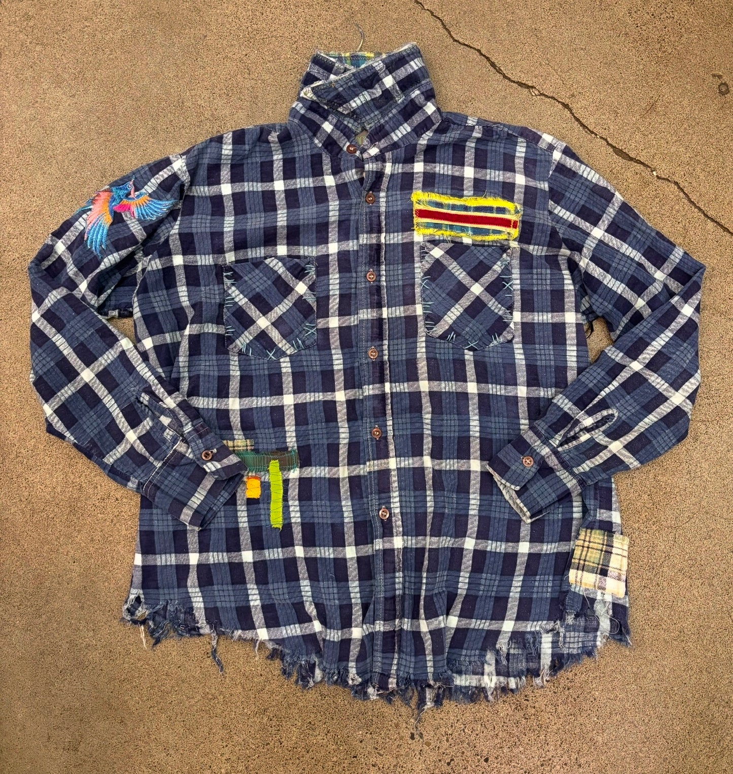 Origami Crane - Long Flannel w/ Tiger