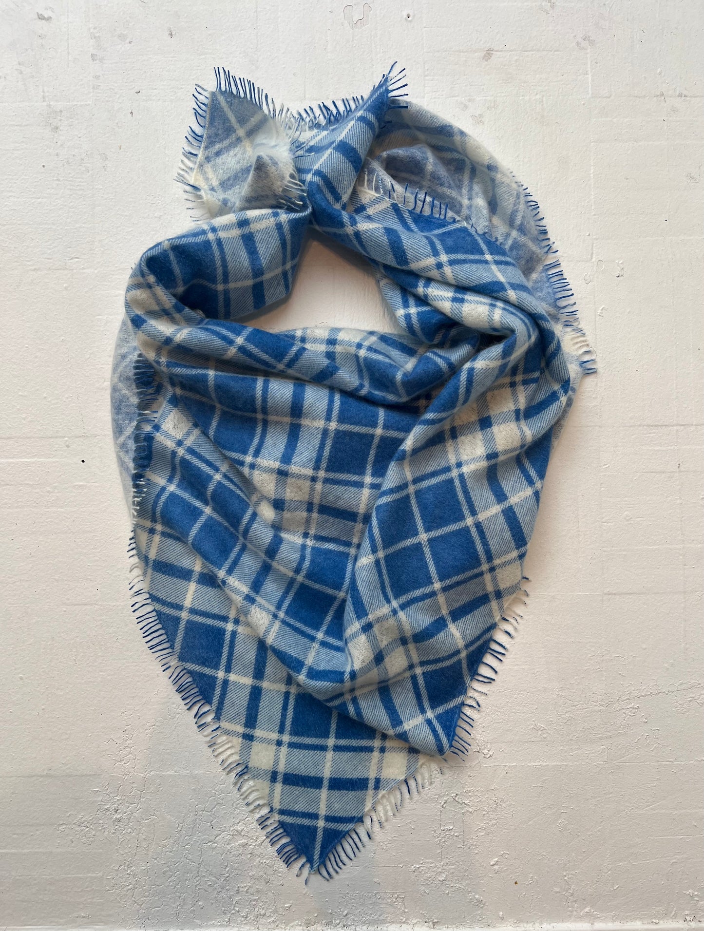 KAS- Printed Check Cashmere Bandanas