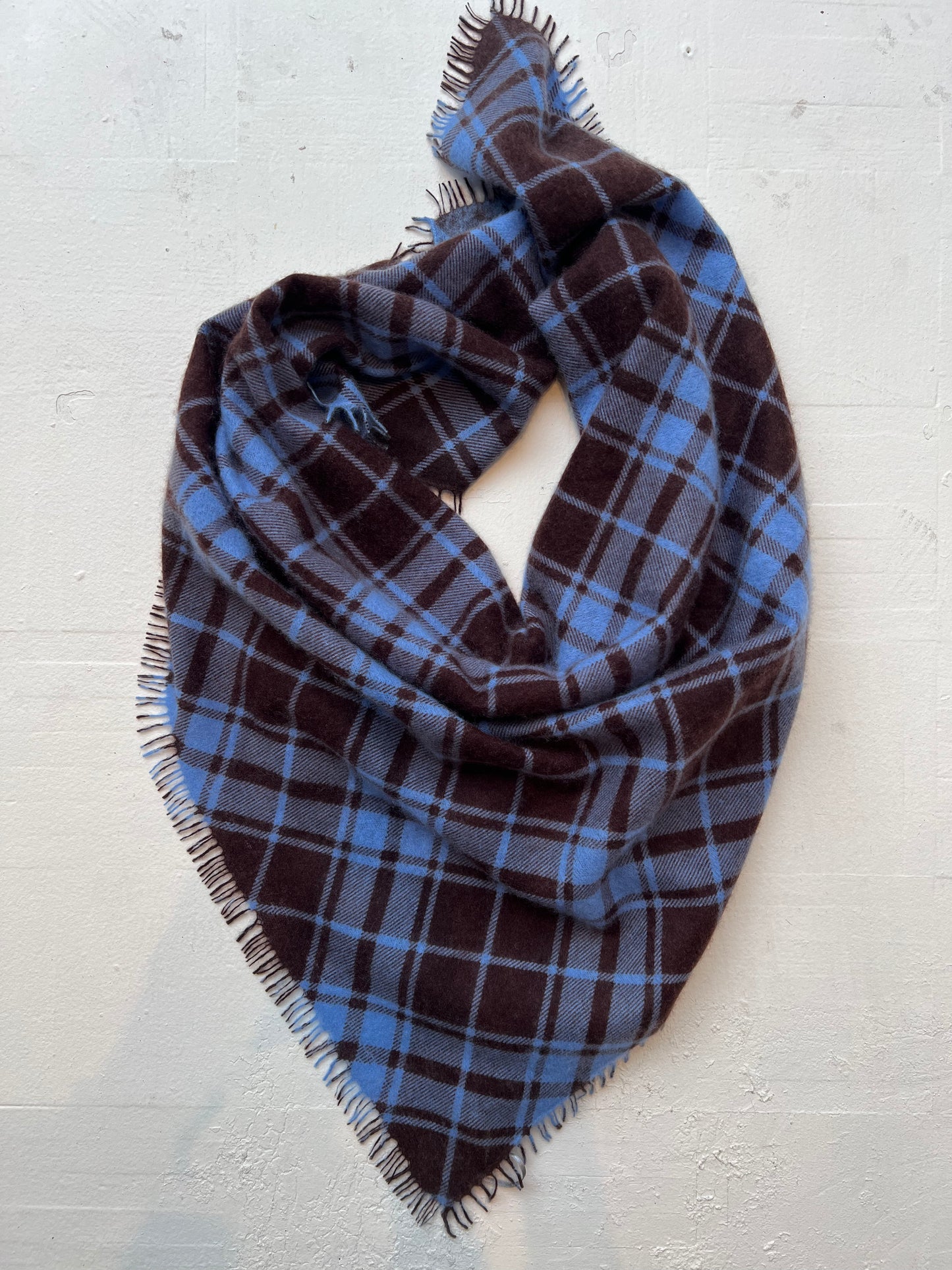 KAS- Printed Check Cashmere Bandanas