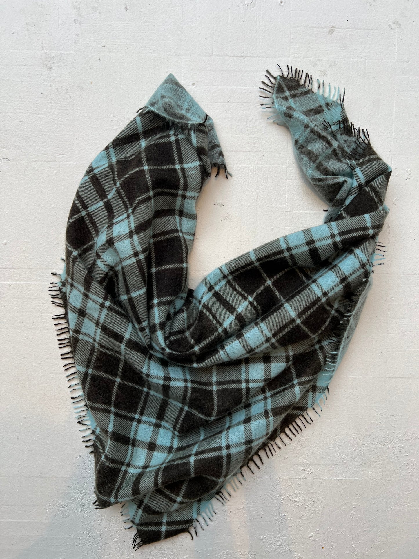 KAS- Printed Check Cashmere Bandanas