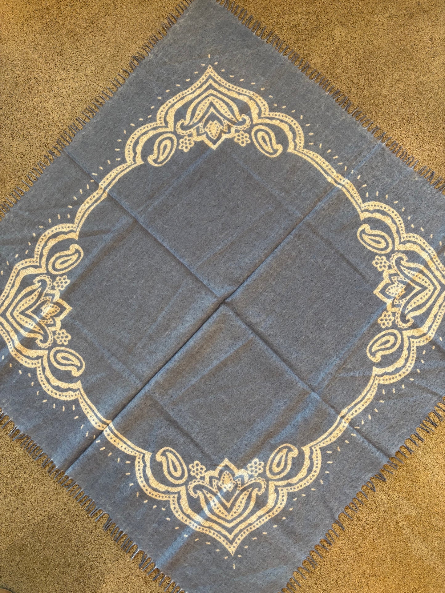 KAS - Lightweight Flower Print Bandana in Cornflower