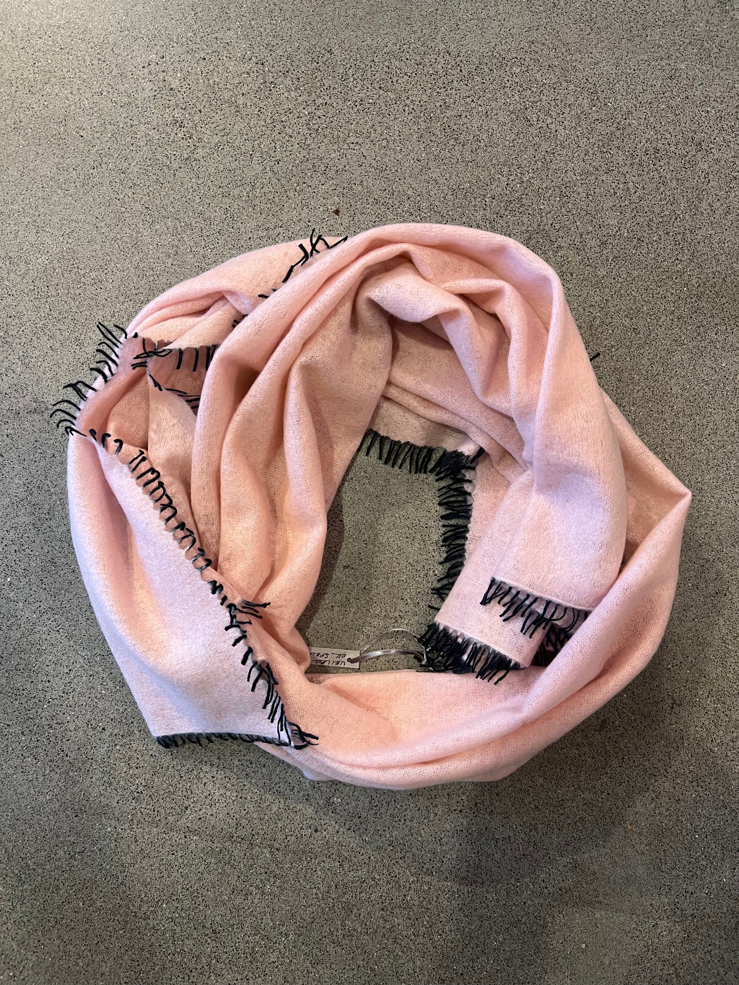KAS- Solid Cashmere with Colored Fringe