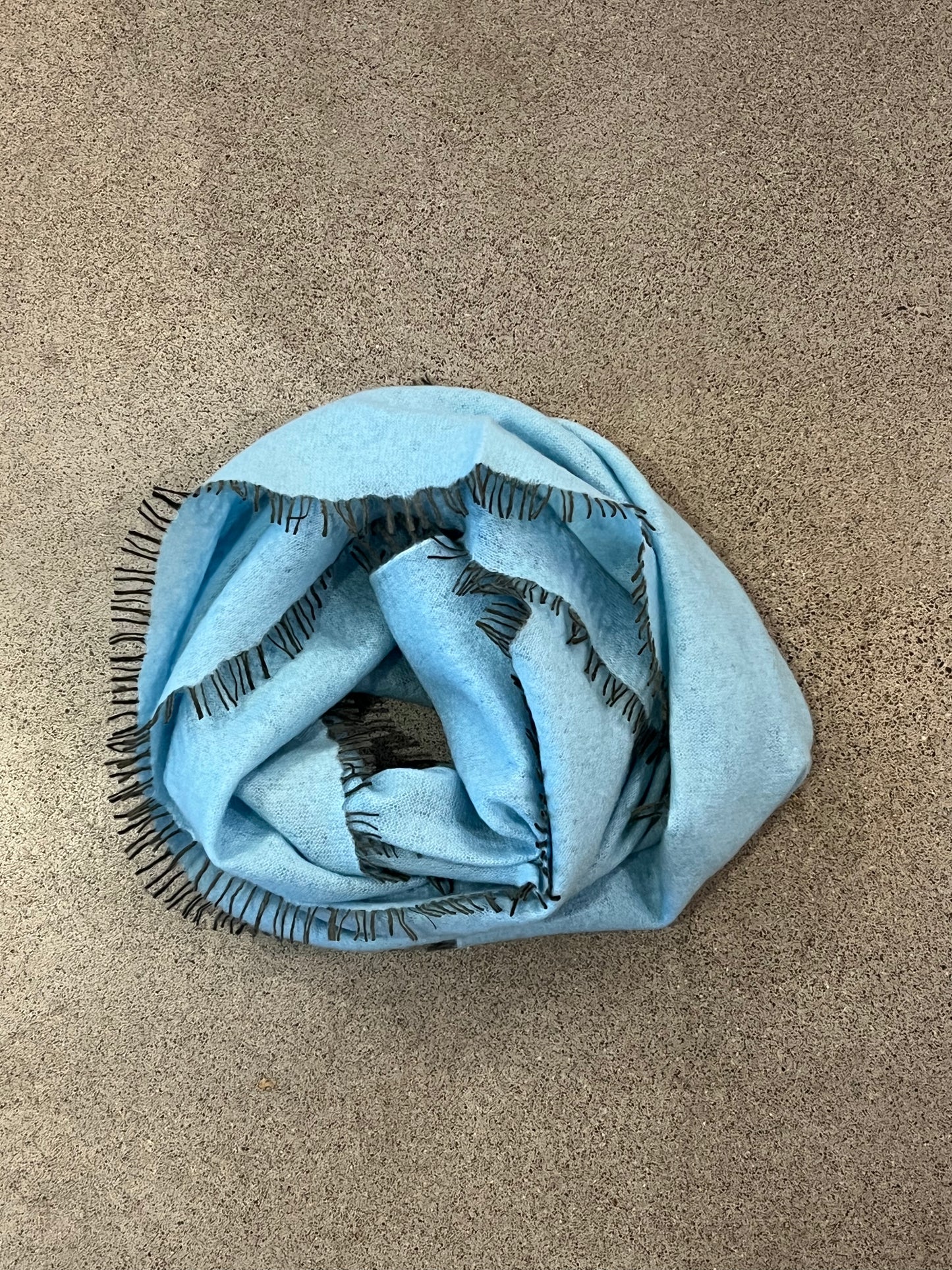 KAS - Solid Color Scarf with Contrasting Fringe