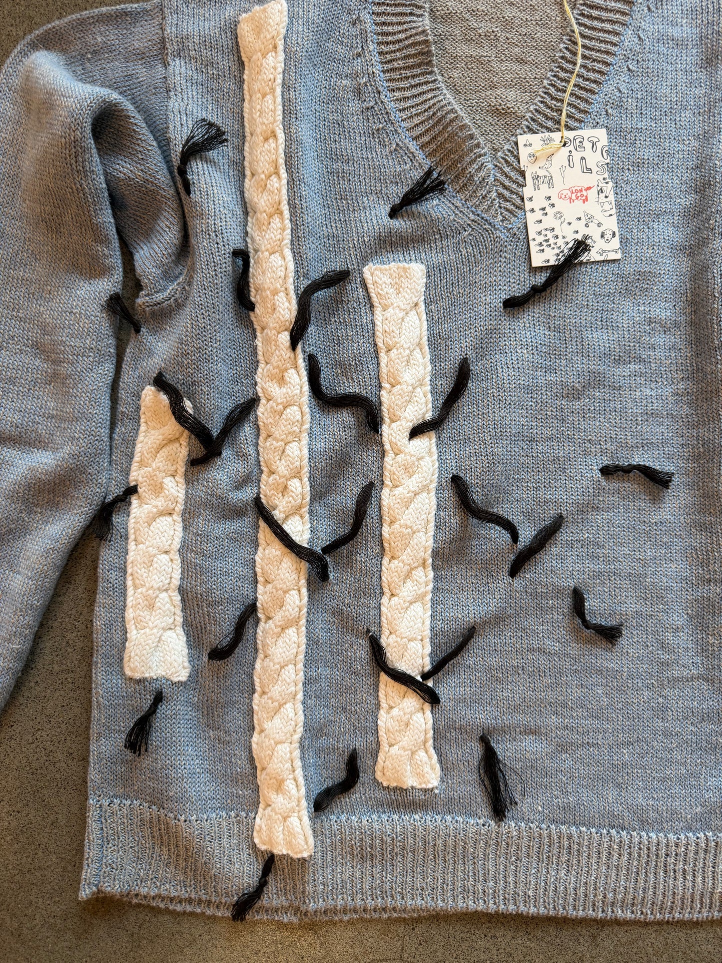 Longo- Yarn Stitch Vneck Pullover