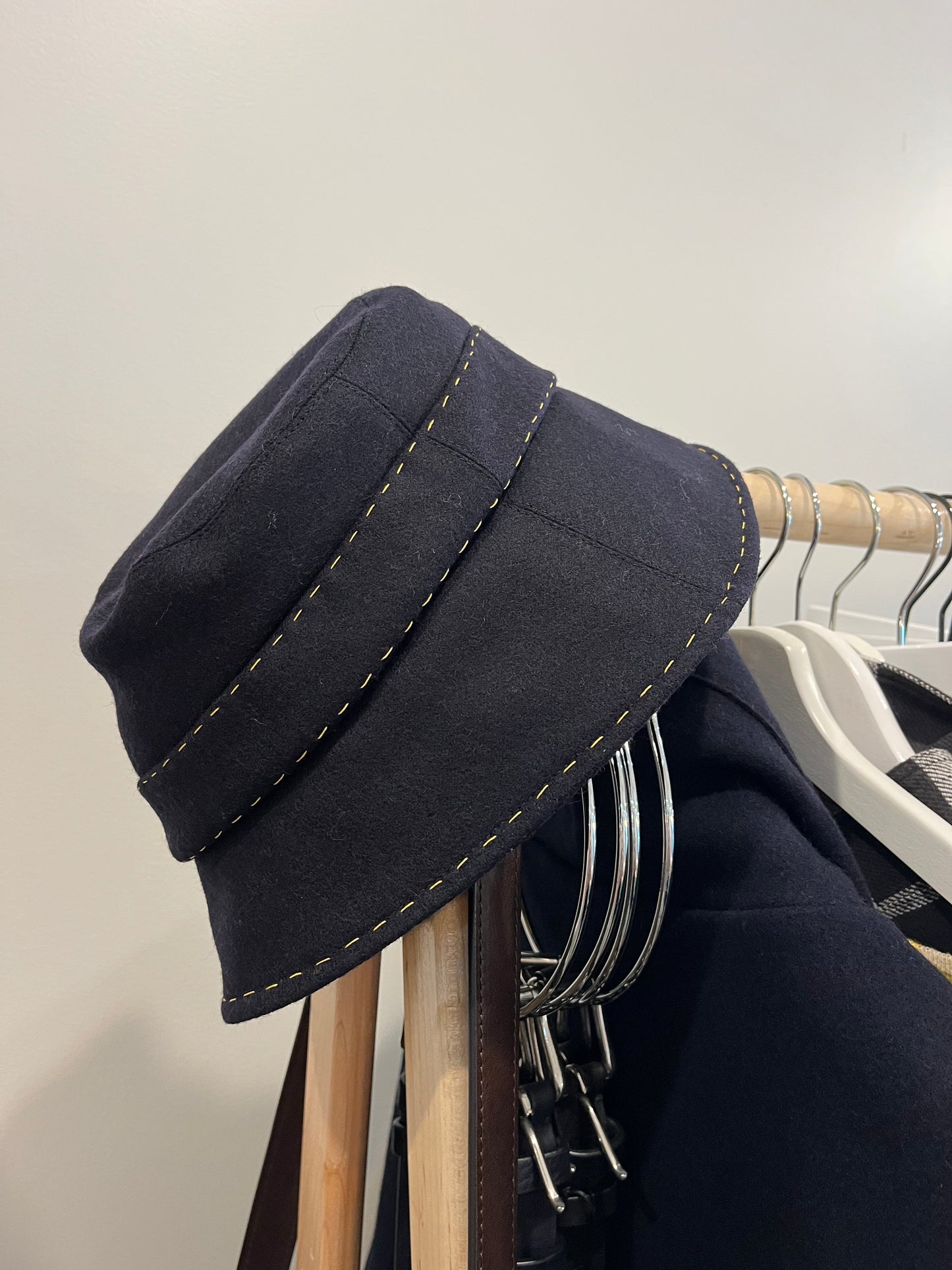 Lola Hats - Winter Chapeau in Tomato/Grey/Navy