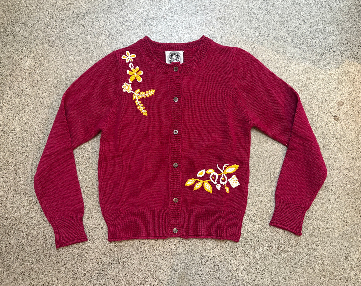 Happy Sheep - Folk Flower Stitchwork Cardigan