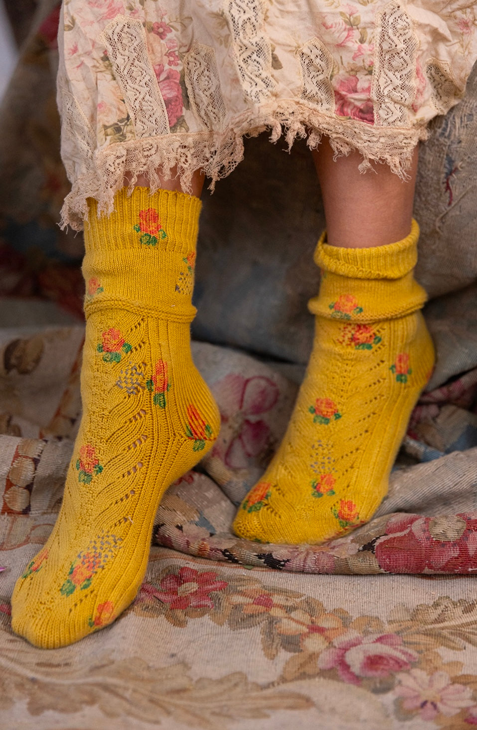 Magnolia Pearl-  Floral Lil Dipper Socks in 2 Patterns