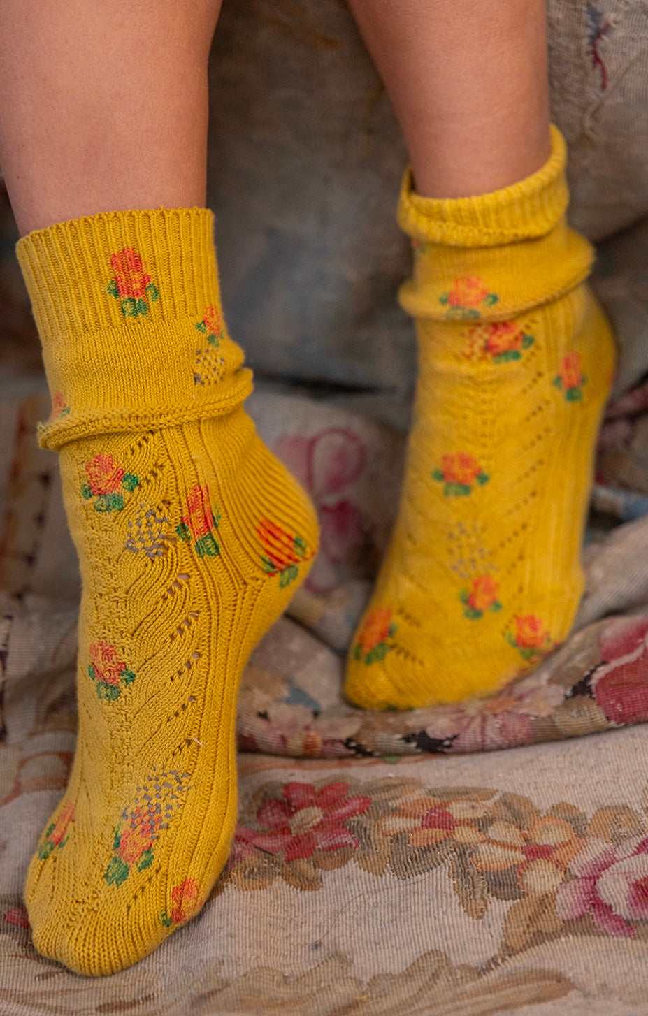 Magnolia Pearl-  Floral Lil Dipper Socks in 2 Patterns