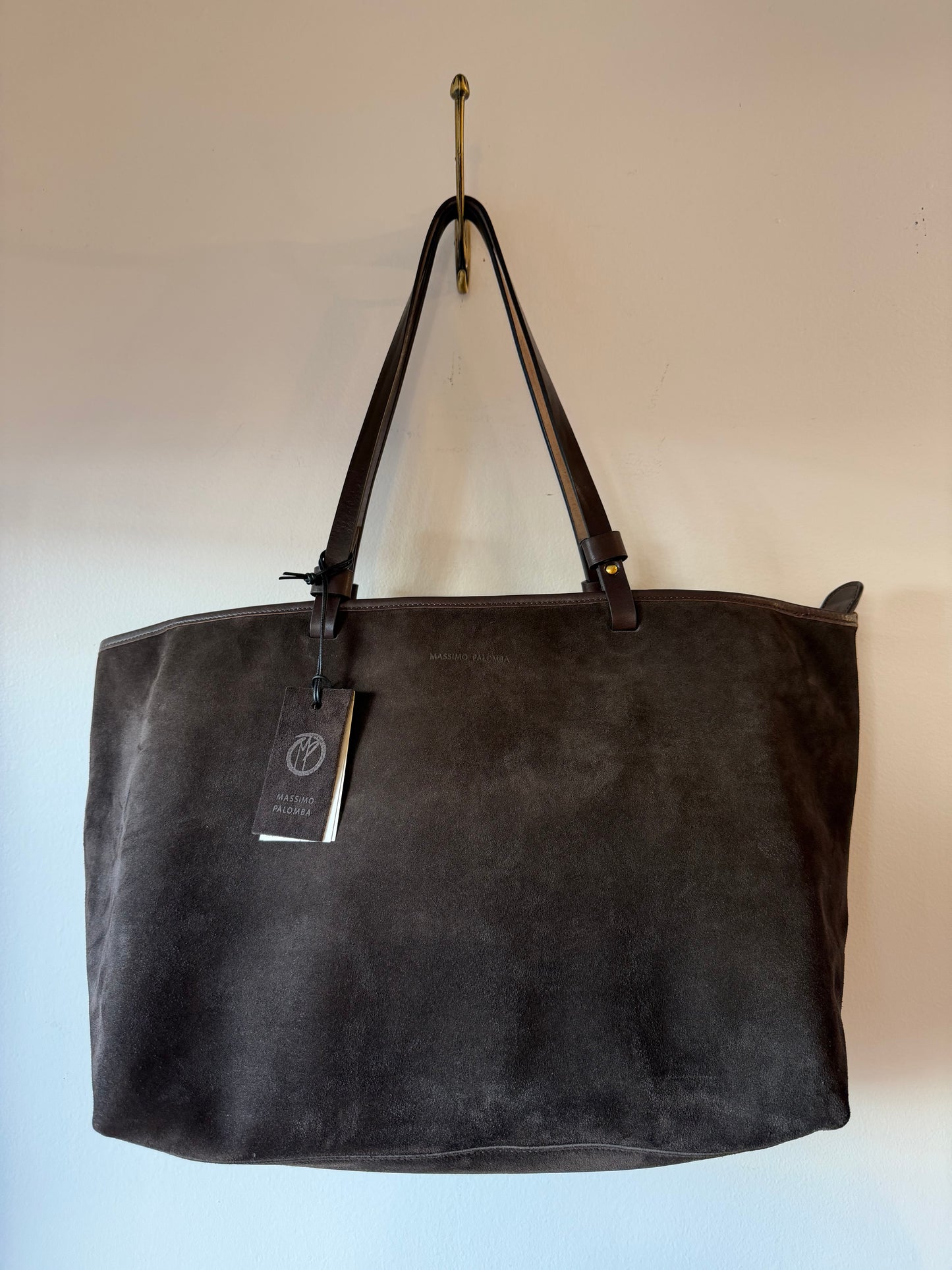 Massimo Palomba - Isabella Tote in Suede in Ebano