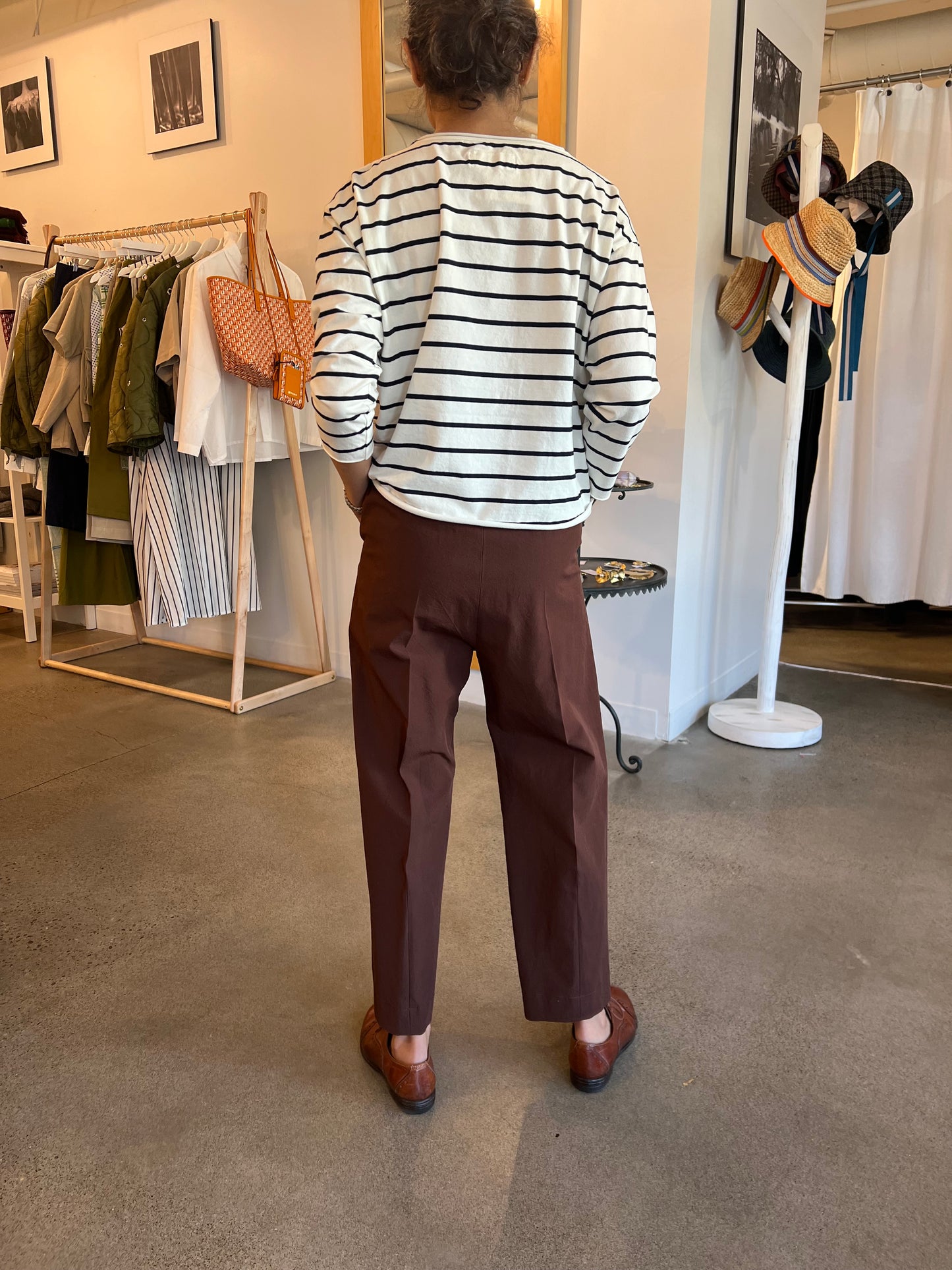 Hache - High Waisted Pince Pants in Navy or Brown