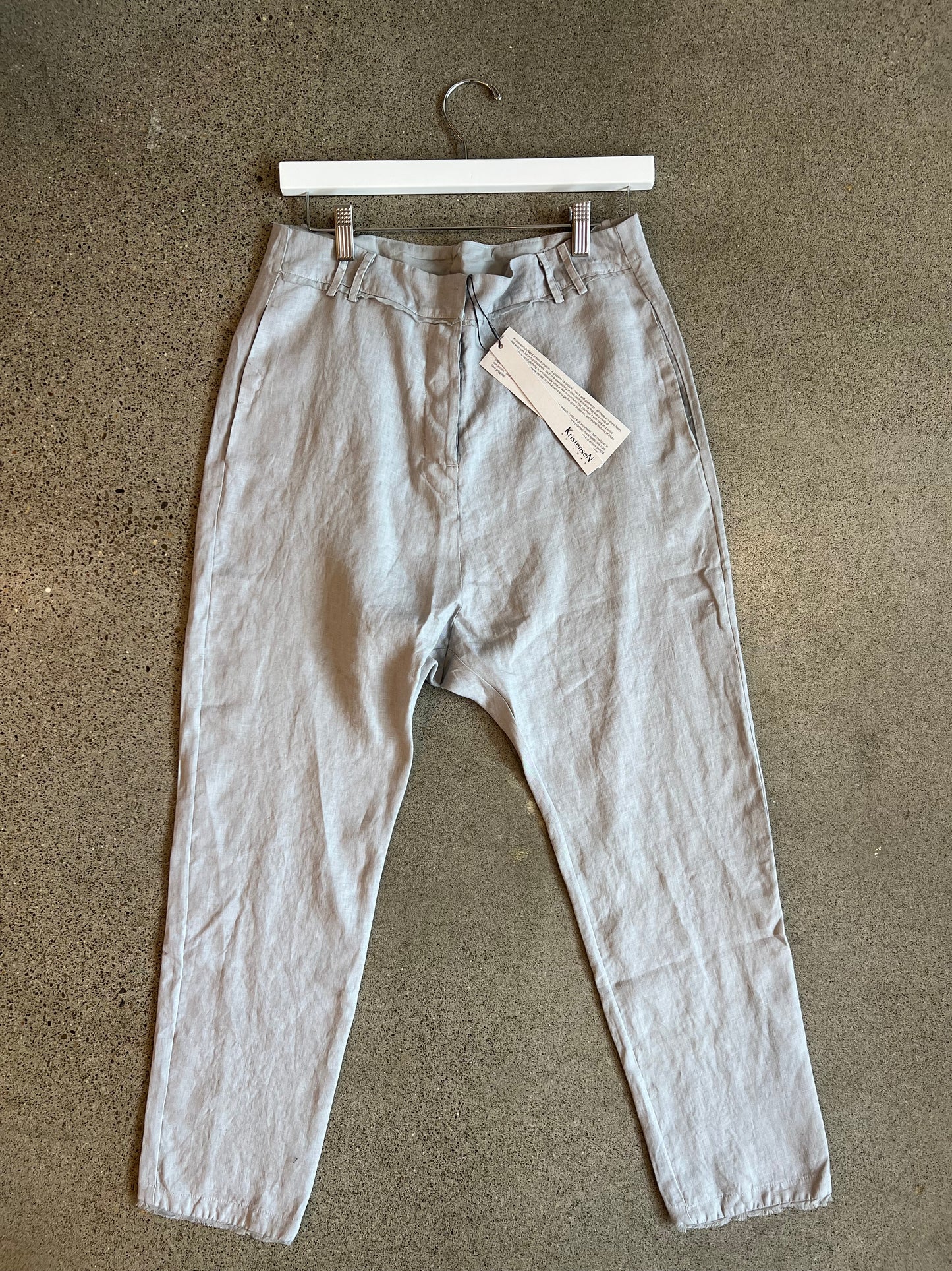 Kristensen Du-Nord - Grey Linen Semi-Drop Crotch Pant