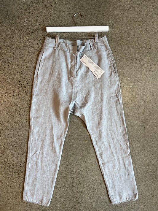 Kristensen Du-Nord - Grey Linen Semi-Drop Crotch Pant