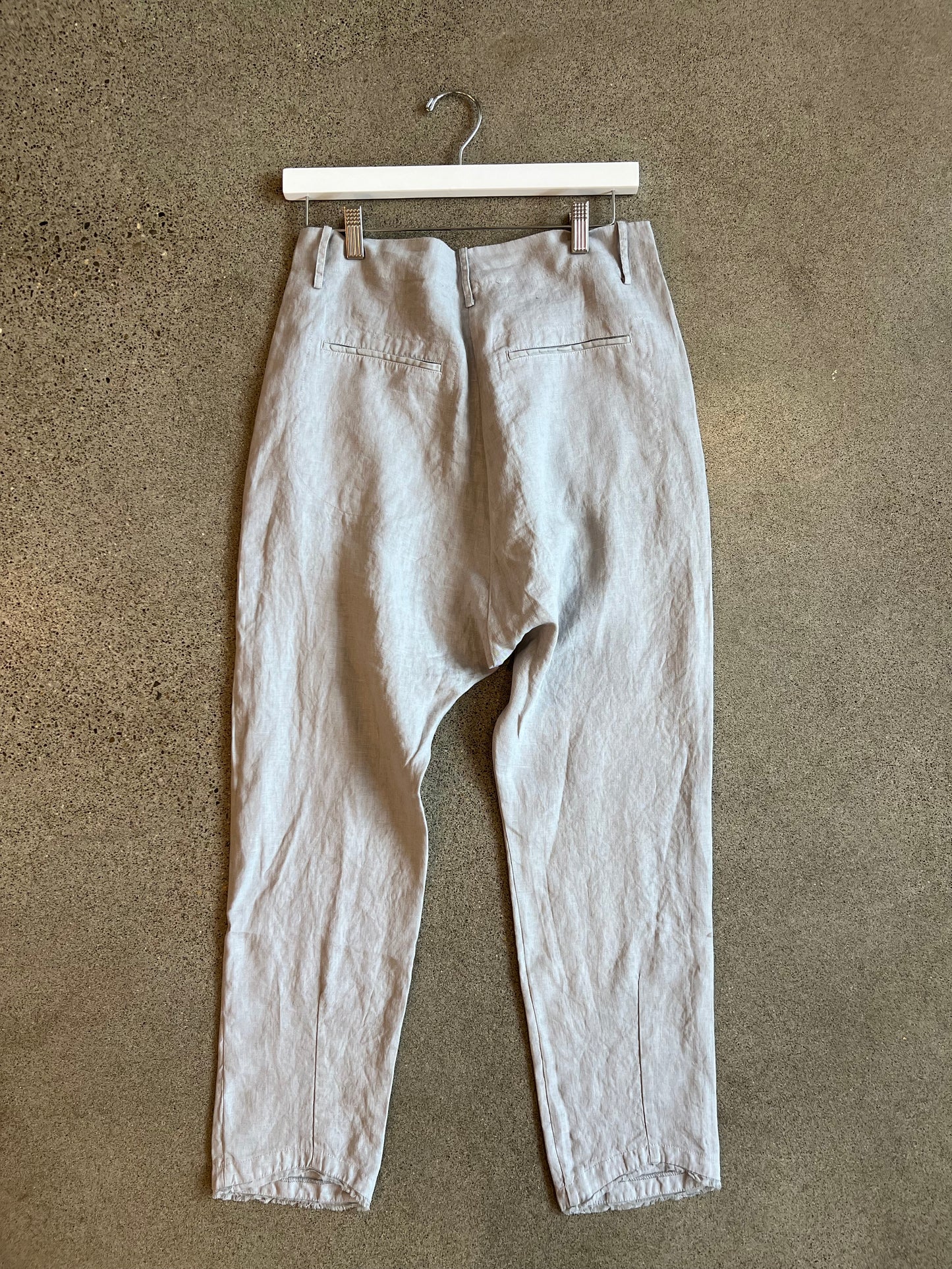 Kristensen Du-Nord - Grey Linen Semi-Drop Crotch Pant