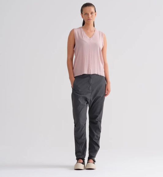 Kristensen Du Nord- Silk Georgette Sleeveless V-Neck Top in Dusty Rose