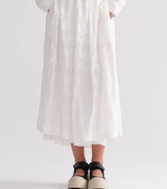 Kristensen Du Nord- White Skirt With Sheer Design