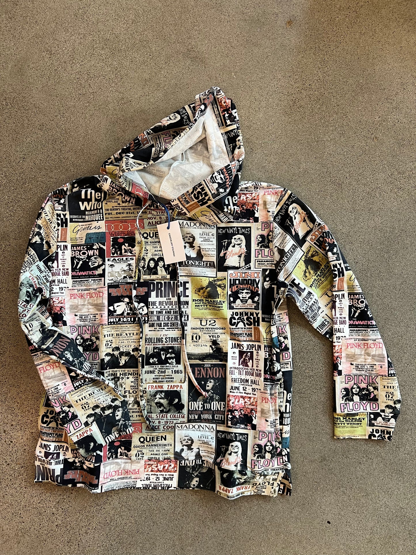 Printed Artworks - Rock Ticket Cotton Hoodie(XL)