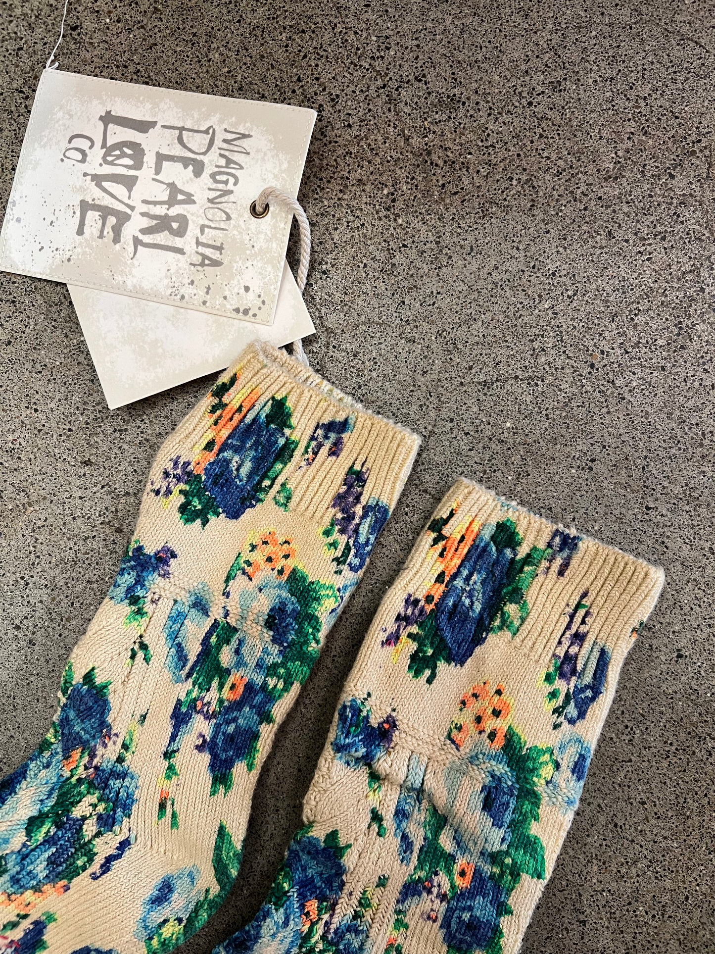 Magnolia Pearl- Floral Lil Dipper Socks in 2 Patterns