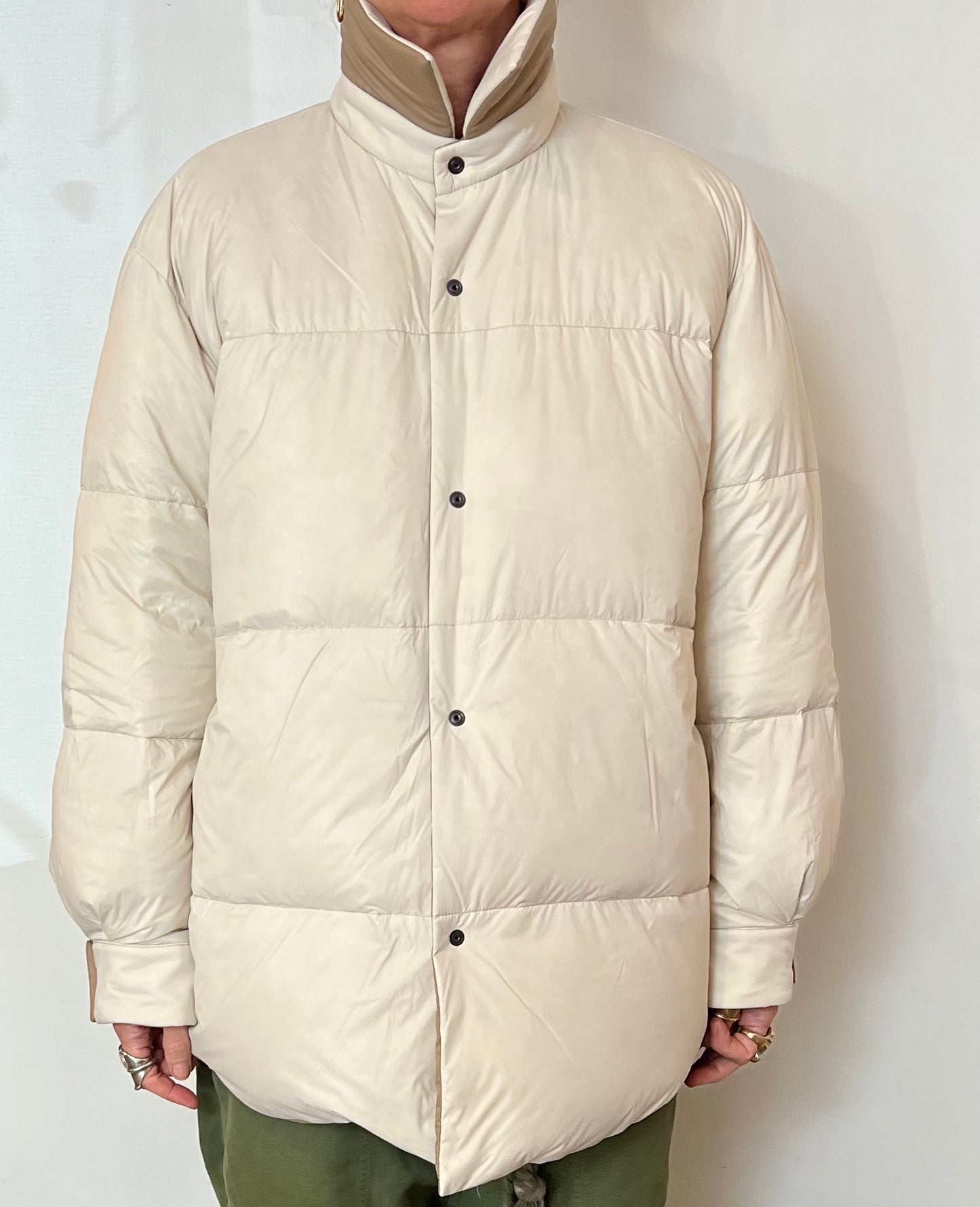 Sofie D'Hoore - Orlov Reversible Puffer Shirt-Jacket in Camel & Pearl