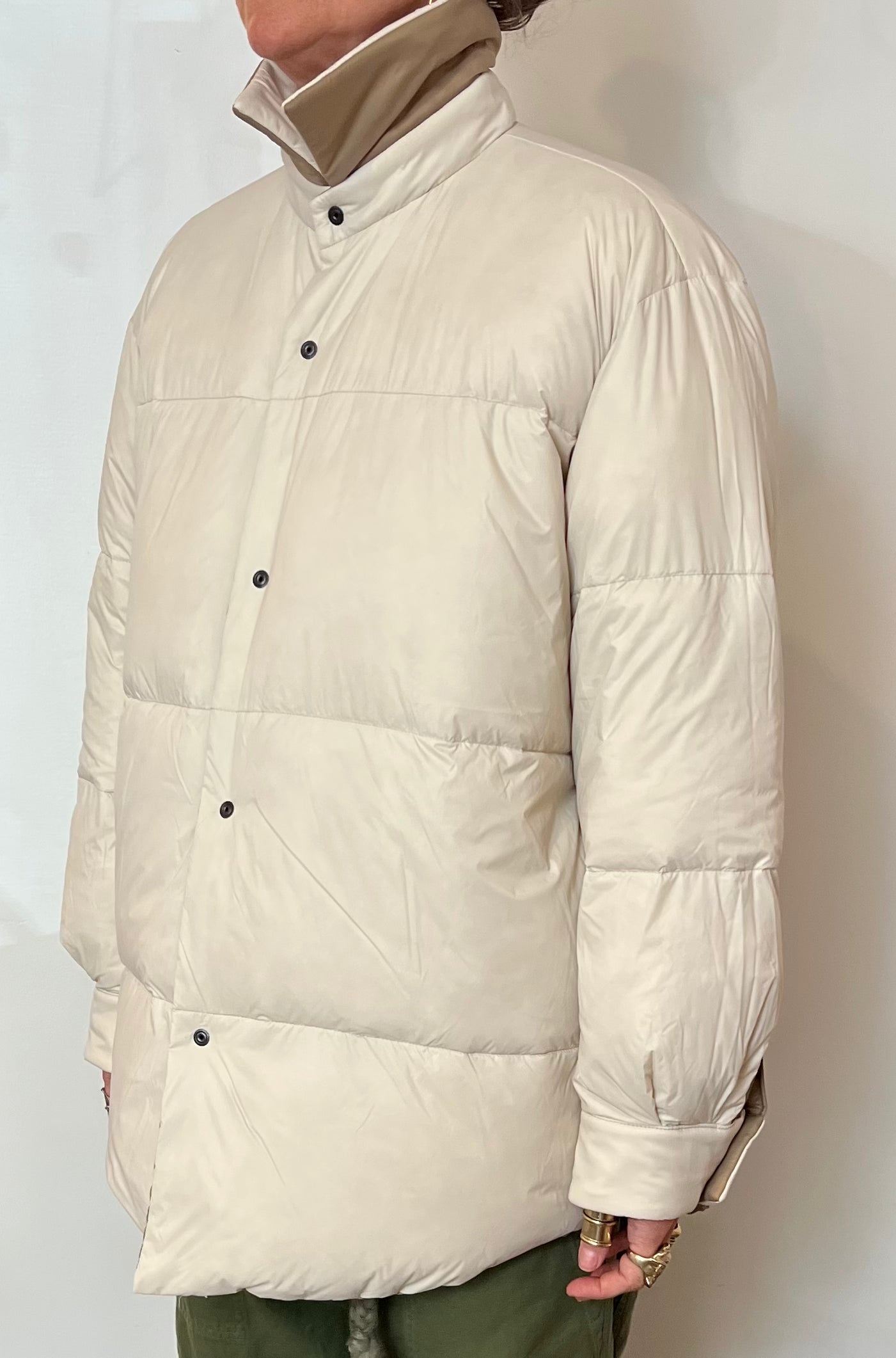 Sofie D'Hoore - Orlov Reversible Puffer Shirt-Jacket in Camel & Pearl