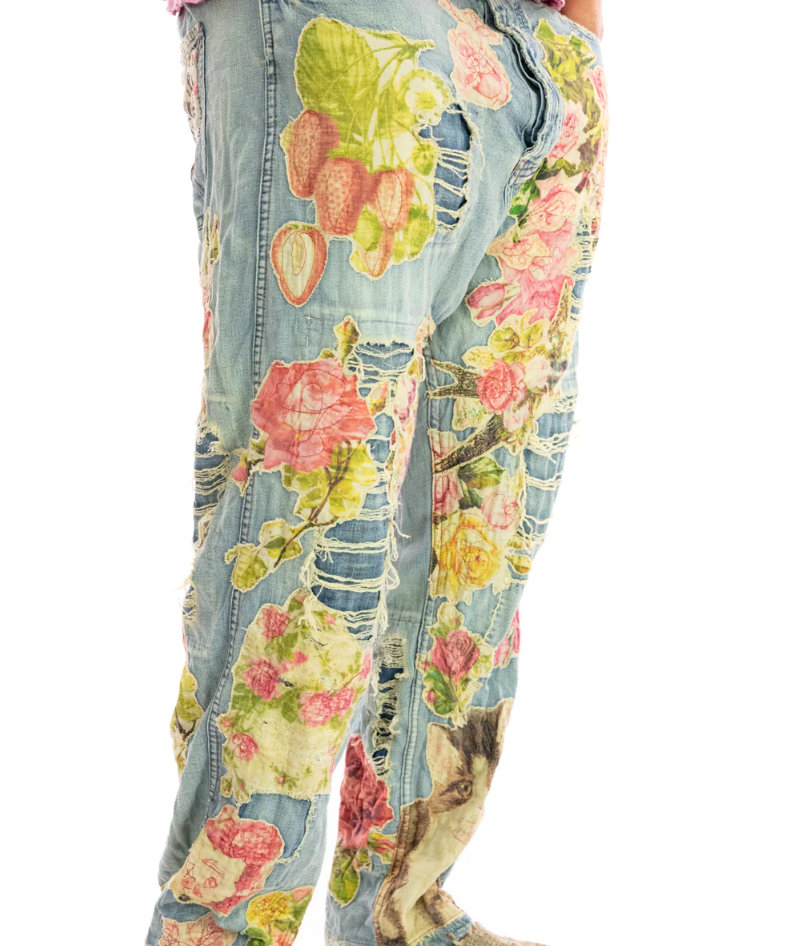 Magnolia Pearl - Floral Appliqué Miner Denims