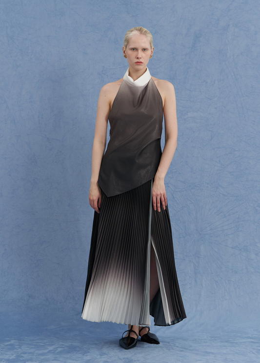 JINSUN - Ombre Shine Asymmetric Halter Top
