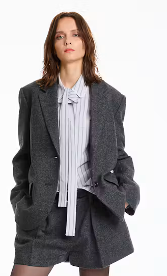 Lis Lareida - Nice Jacket in Grey Herringbone Tweed