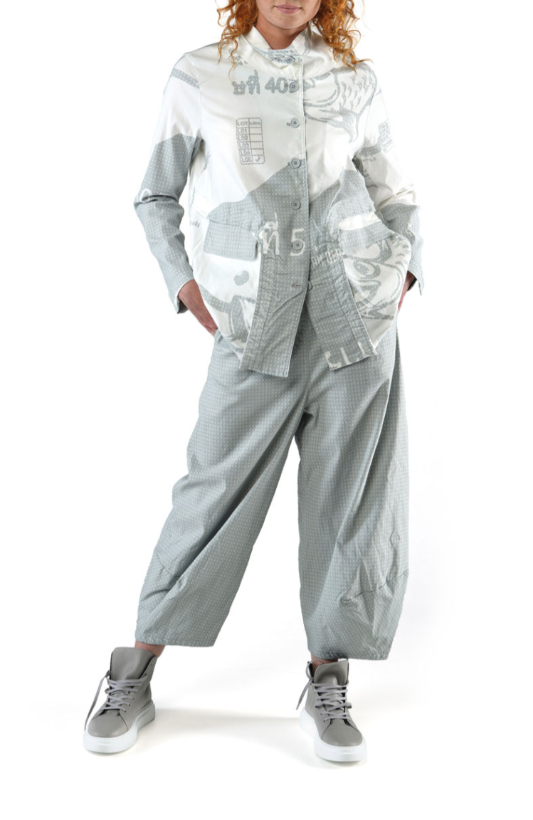 Rundholz Black Label - Mock Neck Jacket in Grey Print