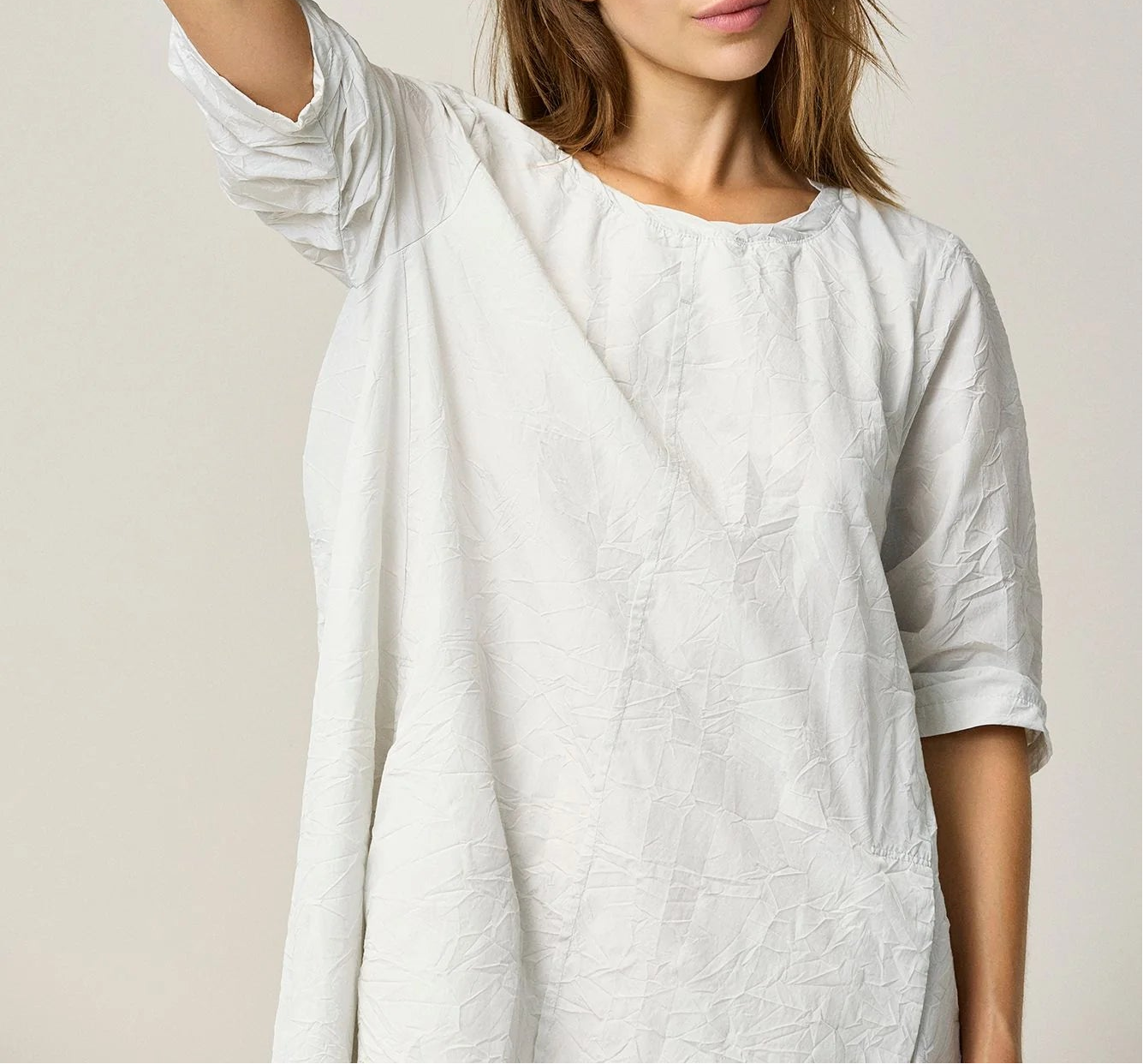 Kristensen Du Nord - Crinkled Cotton Short Sleeve Dress