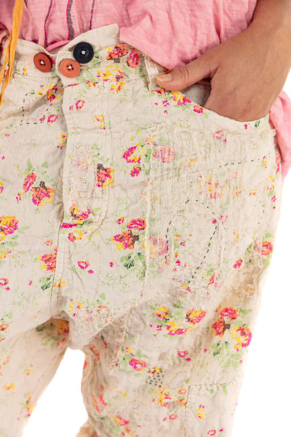 Magnolia Pearl - Cotton Linen Miner Pants in circus rose