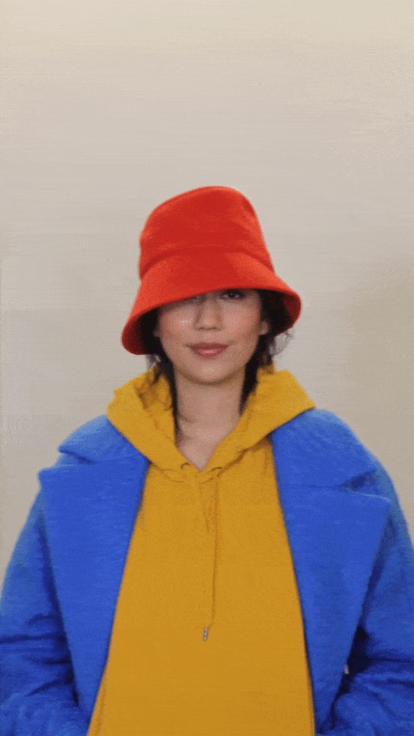 Lola Hats - Winter Chapeau in Tomato/Grey/Navy