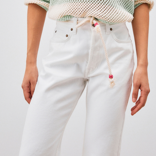 Roy Rogers - Belted Khloe Jeans in White
