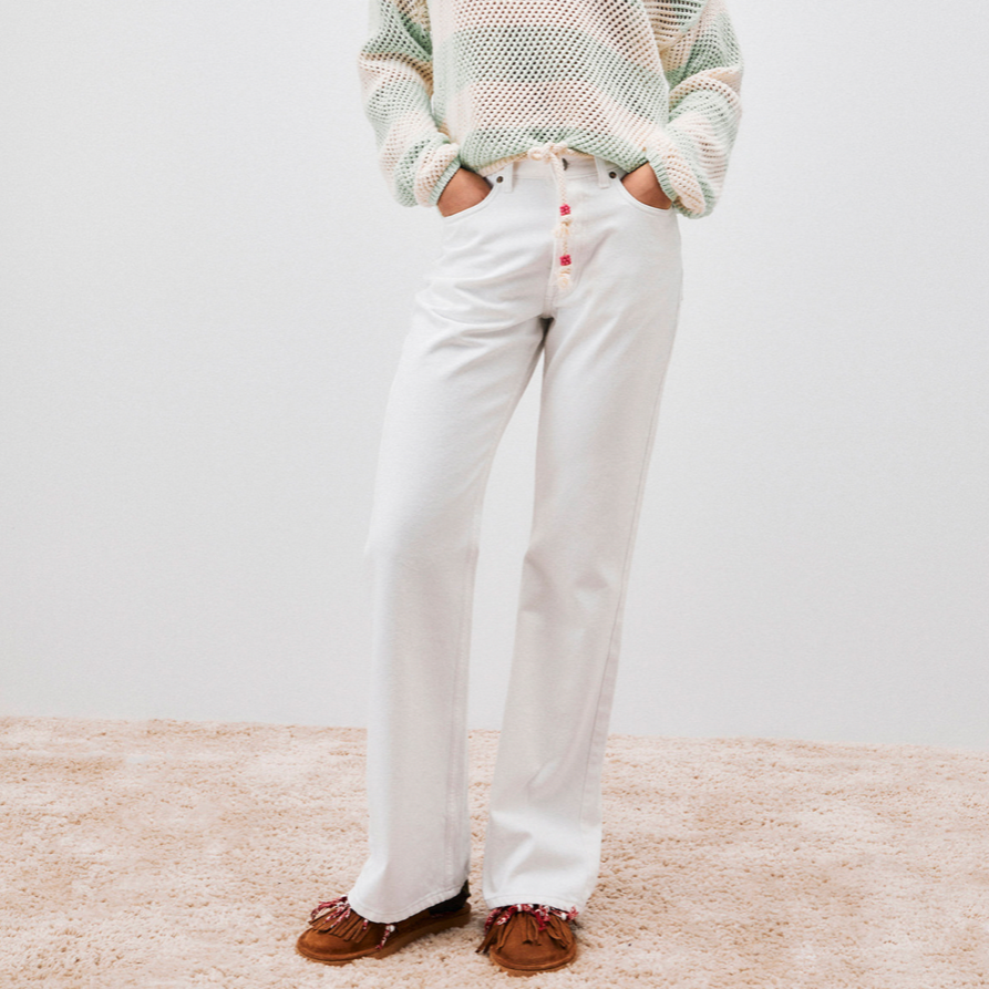 Roy Rogers - Belted Khloe Jeans in White