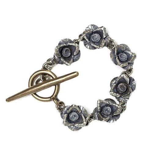 Shannon Koszyk - Sterling Silver Roses Toggle Bracelet