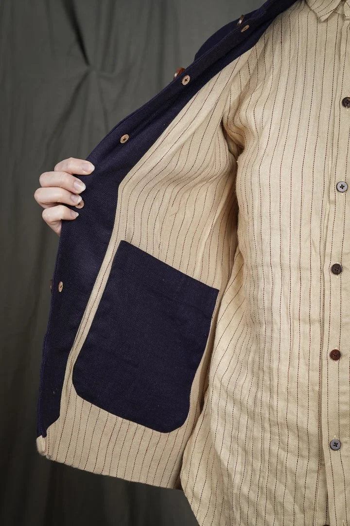 Aleksandr Manamis - Cordelia Blue Slubby Jacket