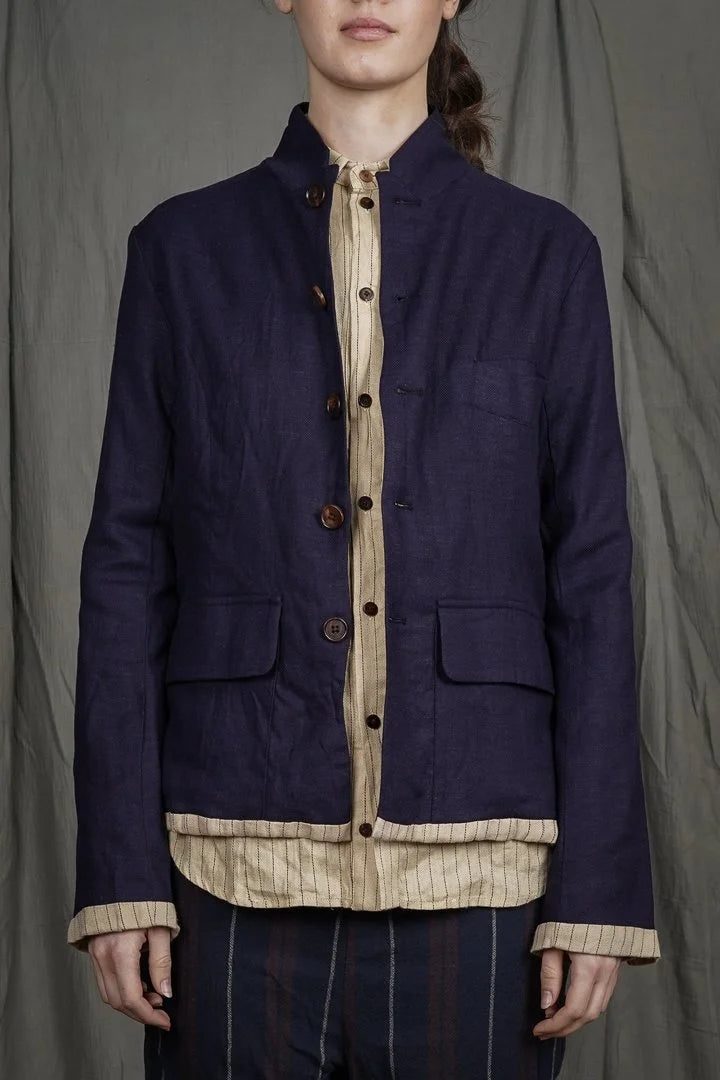 Aleksandr Manamis - Cordelia Blue Slubby Jacket
